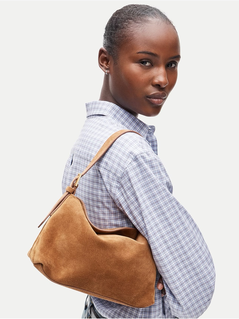 J. Crew Suede Hobo Shoulder Bag in Camel Brown